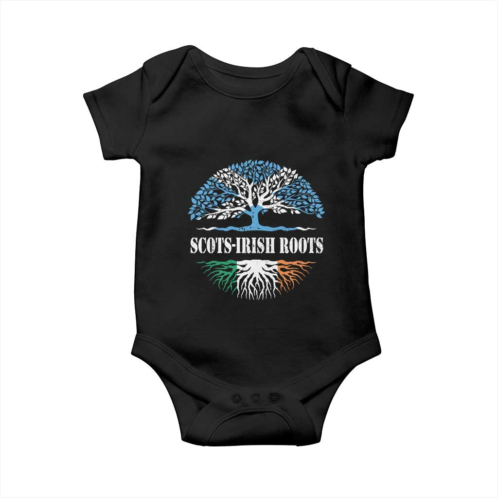 Scots-Irish Roots Baby Onesie Ulster Scots Ireland Scotland TS09 Black Print Your Wear
