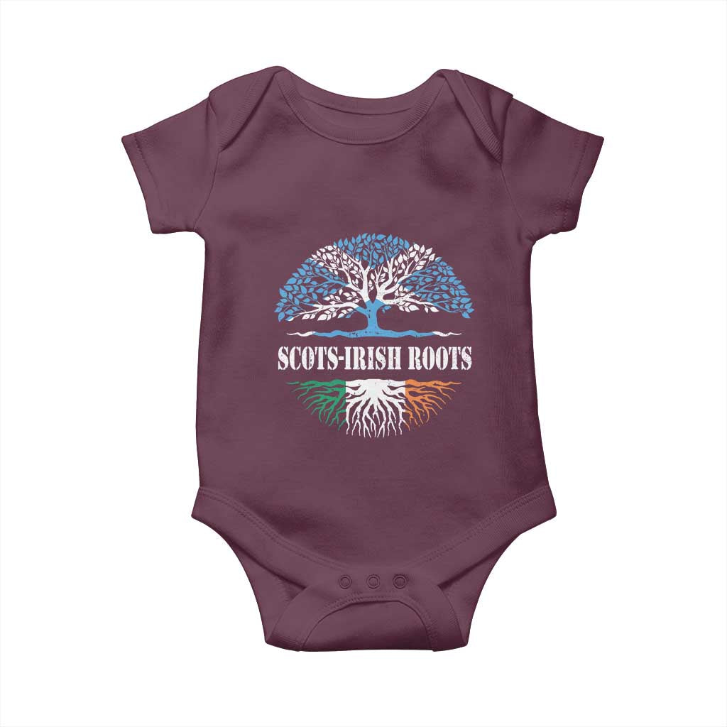 Scots-Irish Roots Baby Onesie Ulster Scots Ireland Scotland TS09 Maroon Print Your Wear