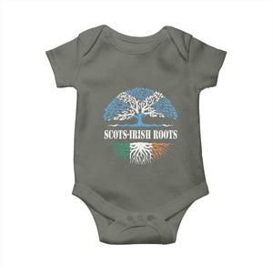 Scots-Irish Roots Baby Onesie Ulster Scots Ireland Scotland TS09 Military Green Print Your Wear