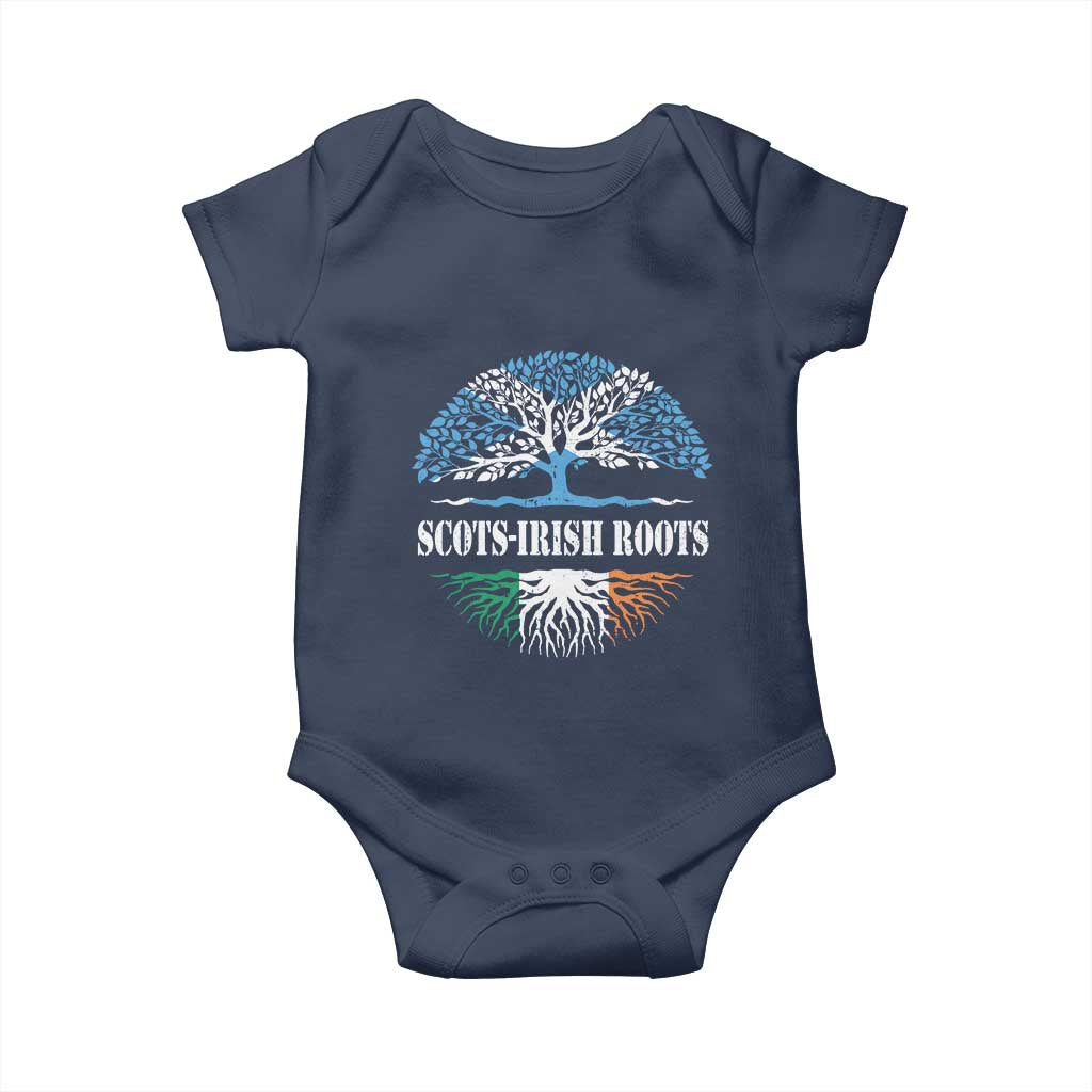Scots-Irish Roots Baby Onesie Ulster Scots Ireland Scotland TS09 Navy Print Your Wear