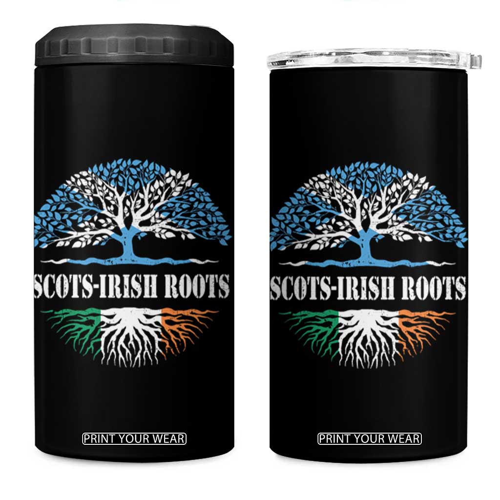Scots-Irish Roots 4 in 1 Can Cooler Tumbler Ulster Scots Ireland Scotland TS09 One Size: 16 oz Black Print Your Wear