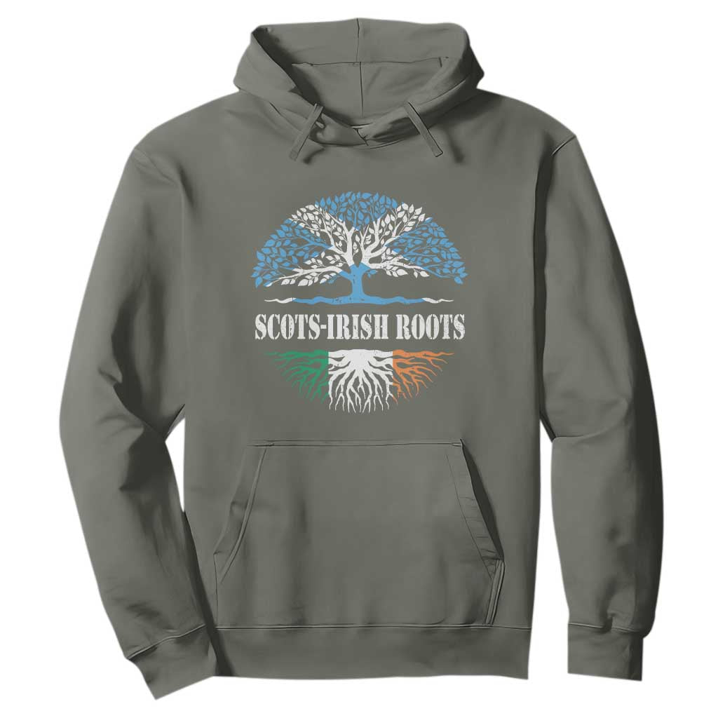 Scots-Irish Roots Hoodie Ulster Scots Ireland Scotland TS09 Military Green Print Your Wear