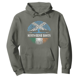 Scots-Irish Roots Hoodie Ulster Scots Ireland Scotland TS09 Military Green Print Your Wear