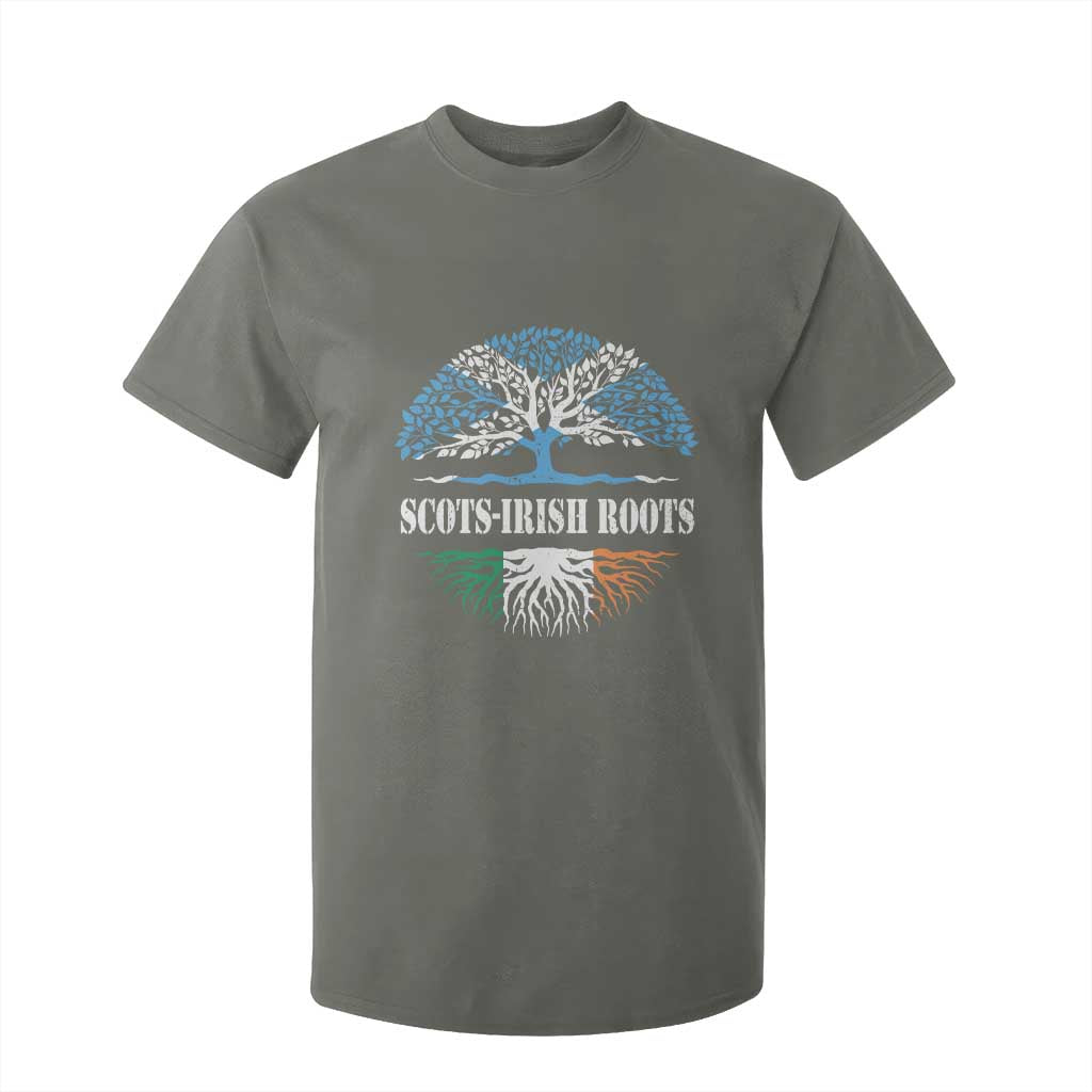 Scots-Irish Roots T Shirt For Kid Ulster Scots Ireland Scotland TS09 Military Green Print Your Wear