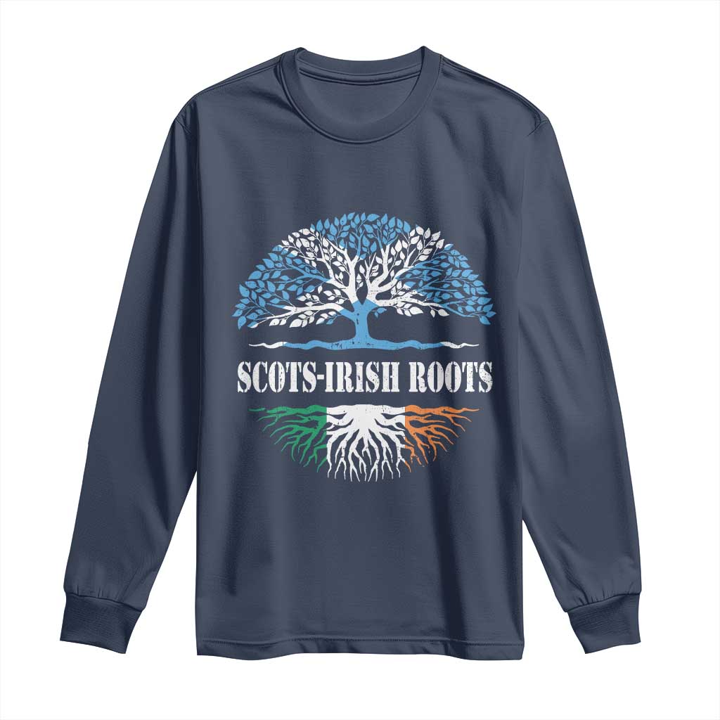 Scots-Irish Roots Long Sleeve Shirt Ulster Scots Ireland Scotland TS09 Navy Print Your Wear