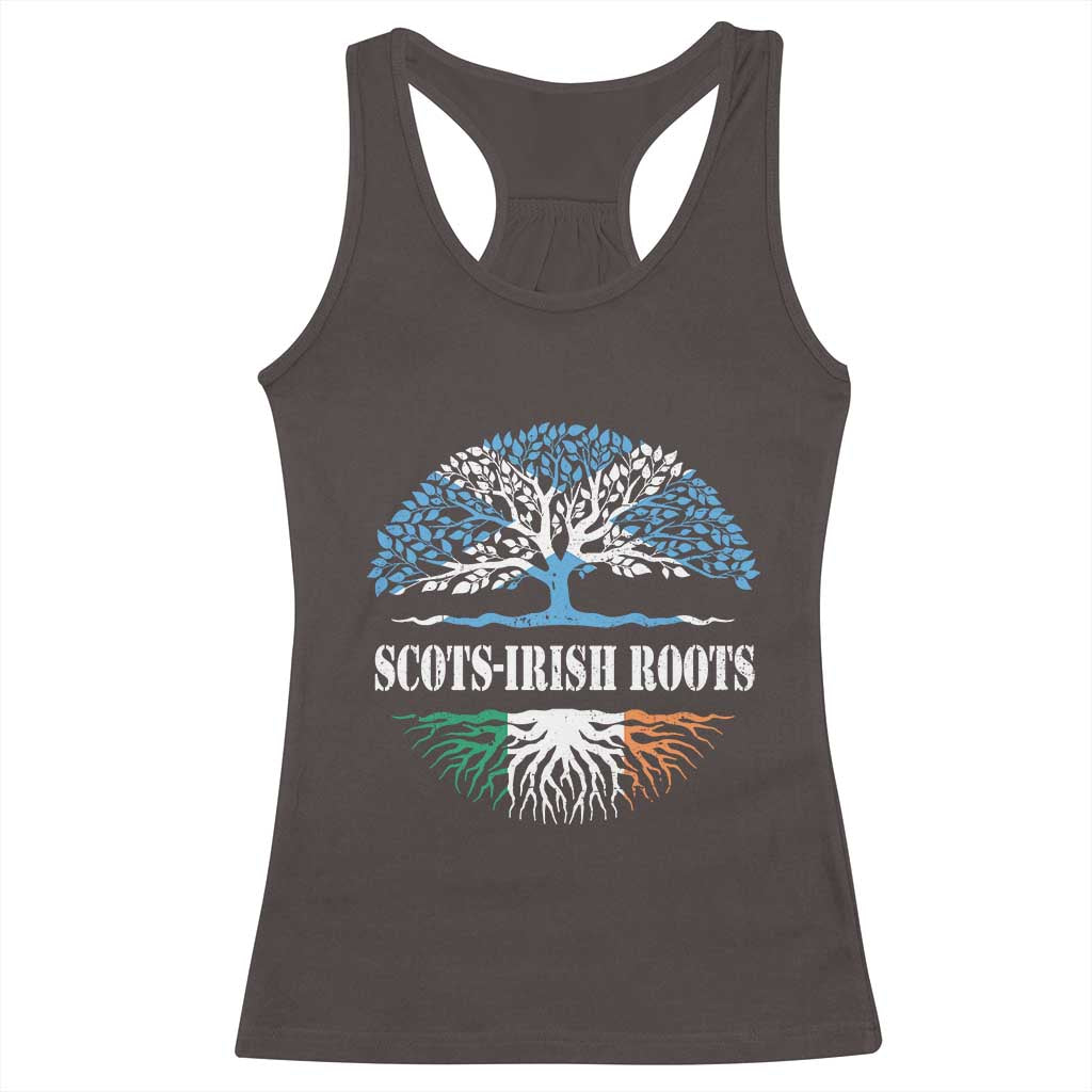 Scots-Irish Roots Racerback Tank Top Ulster Scots Ireland Scotland TS09 Dark Chocolate Print Your Wear