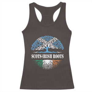 Scots-Irish Roots Racerback Tank Top Ulster Scots Ireland Scotland TS09 Dark Chocolate Print Your Wear