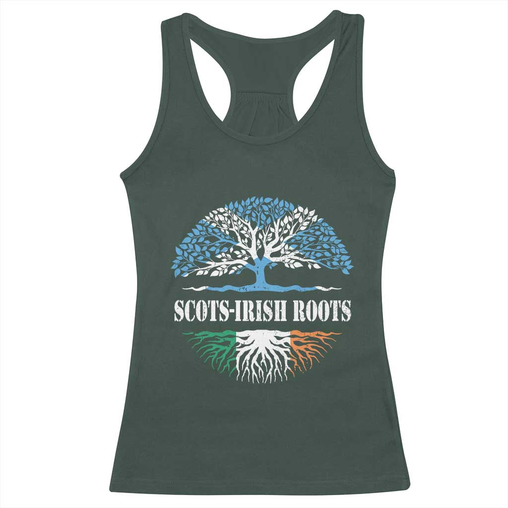 Scots-Irish Roots Racerback Tank Top Ulster Scots Ireland Scotland TS09 Dark Forest Green Print Your Wear