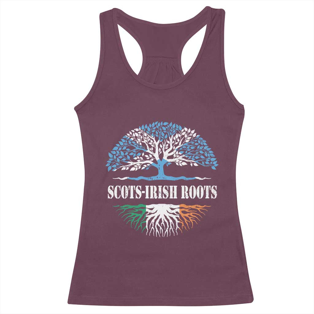 Scots-Irish Roots Racerback Tank Top Ulster Scots Ireland Scotland TS09 Maroon Print Your Wear