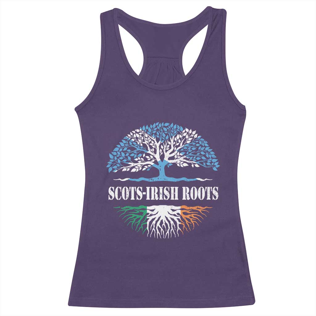 Scots-Irish Roots Racerback Tank Top Ulster Scots Ireland Scotland TS09 Purple Print Your Wear
