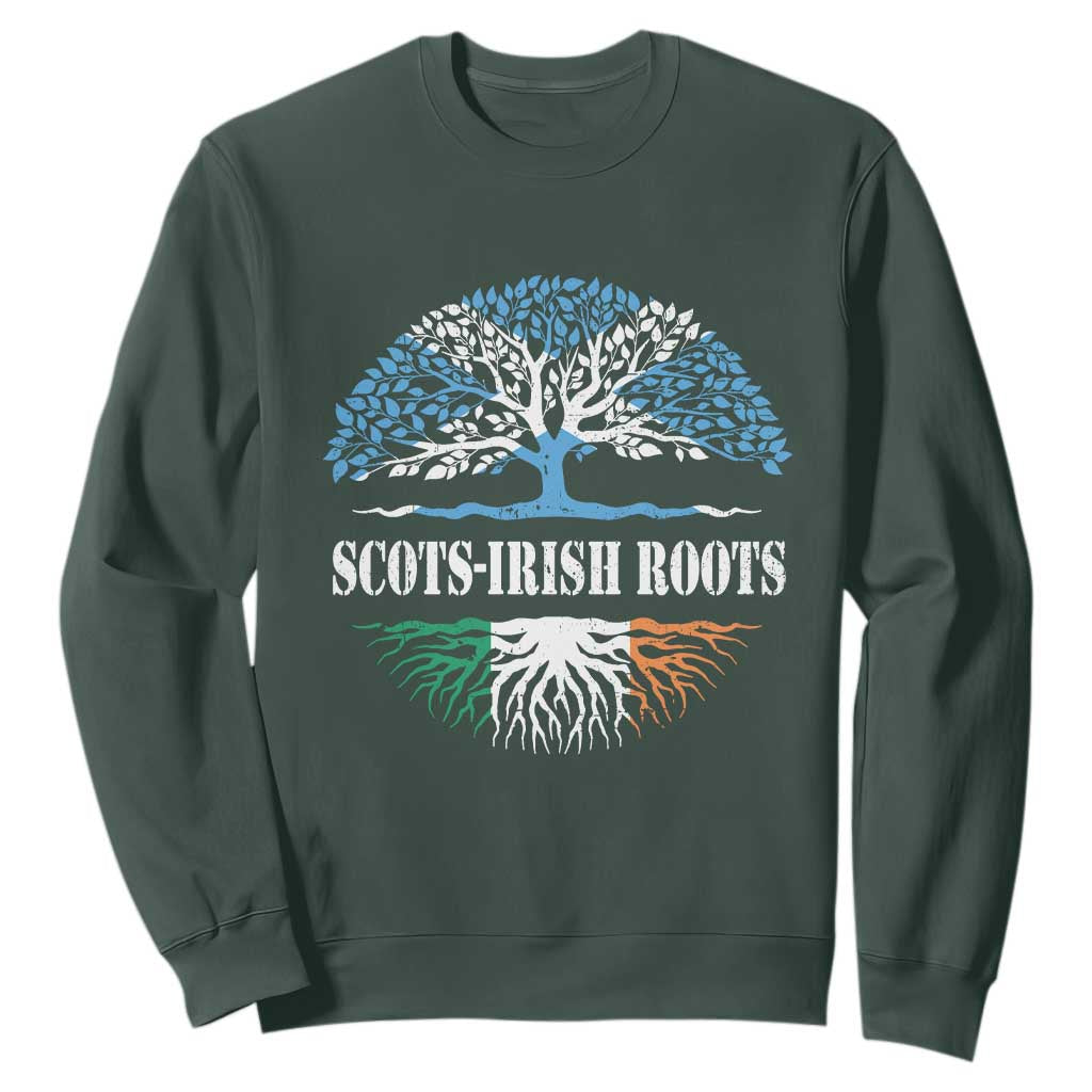 Scots-Irish Roots Sweatshirt Ulster Scots Ireland Scotland TS09 Dark Forest Green Print Your Wear
