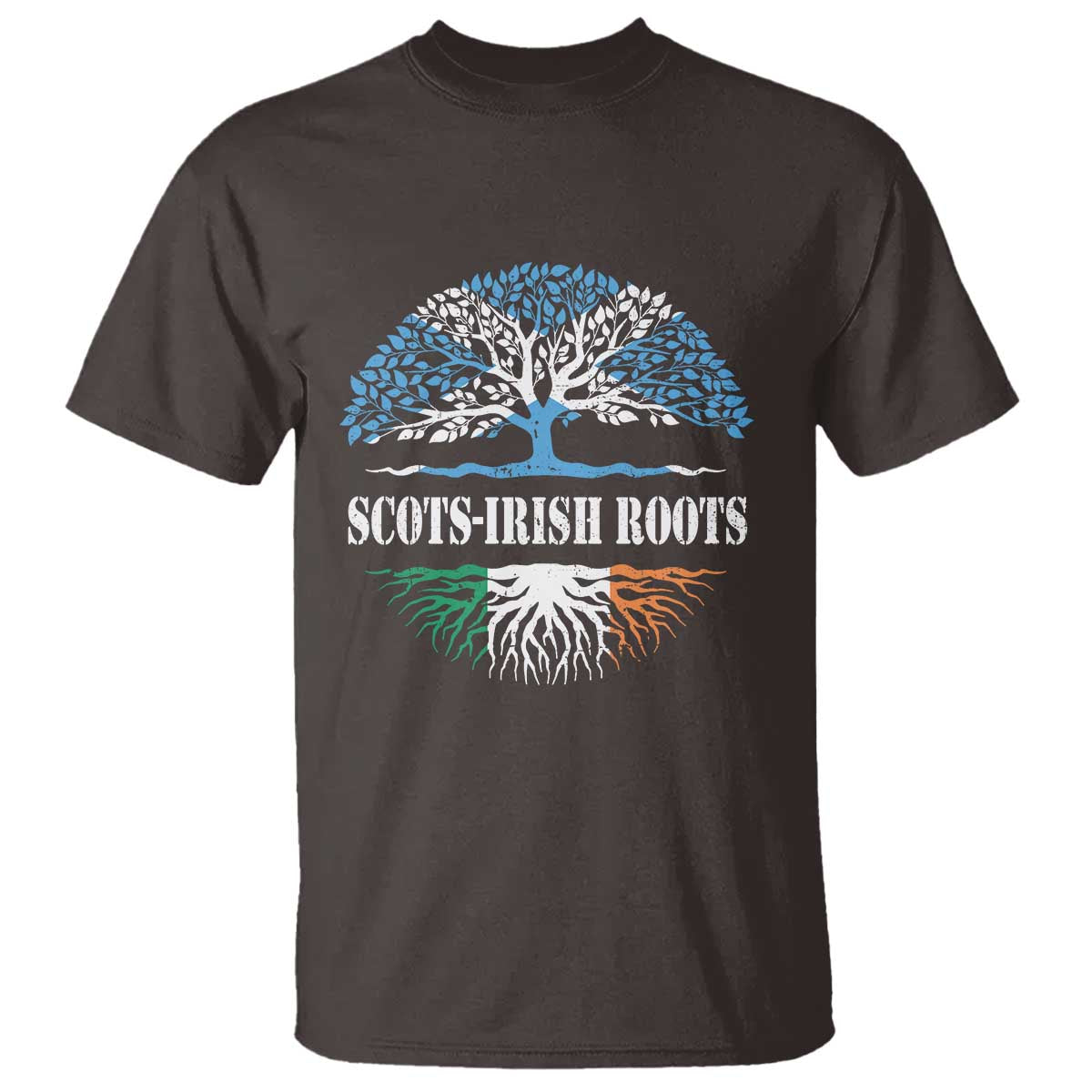 Scots-Irish Roots T Shirt Ulster Scots Ireland Scotland TS09 Dark Chocolate Print Your Wear