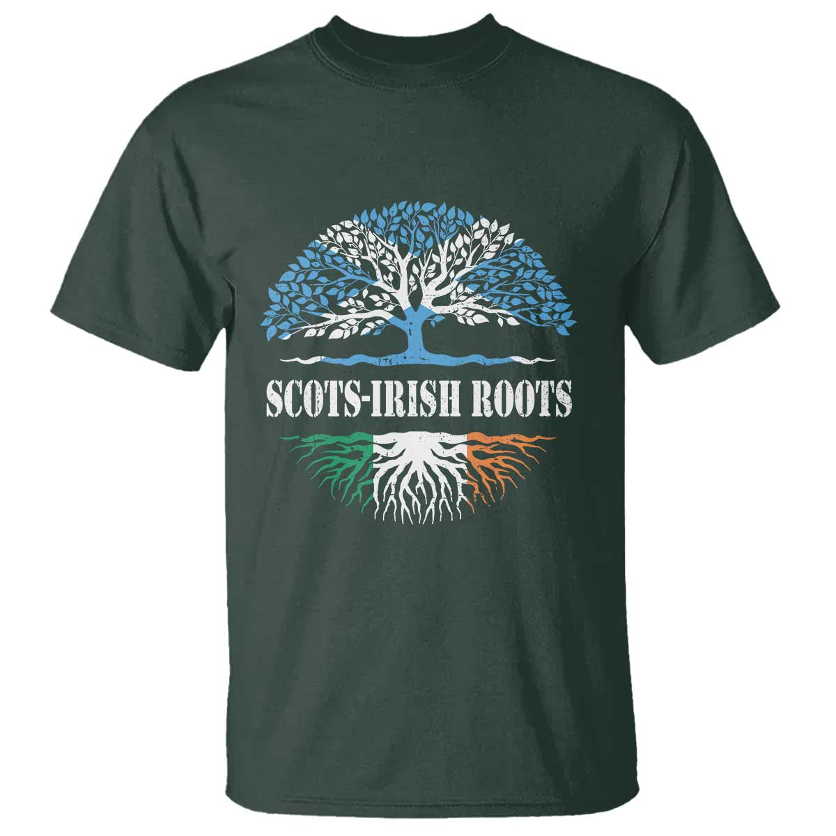 Scots-Irish Roots T Shirt Ulster Scots Ireland Scotland TS09 Dark Forest Green Print Your Wear