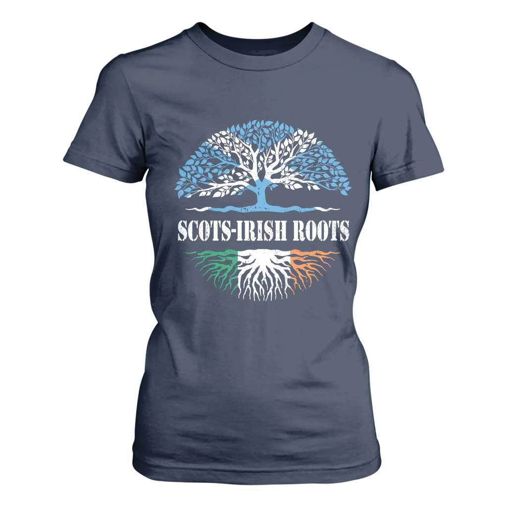 Scots-Irish Roots T Shirt For Women Ulster Scots Ireland Scotland TS09 Navy Print Your Wear