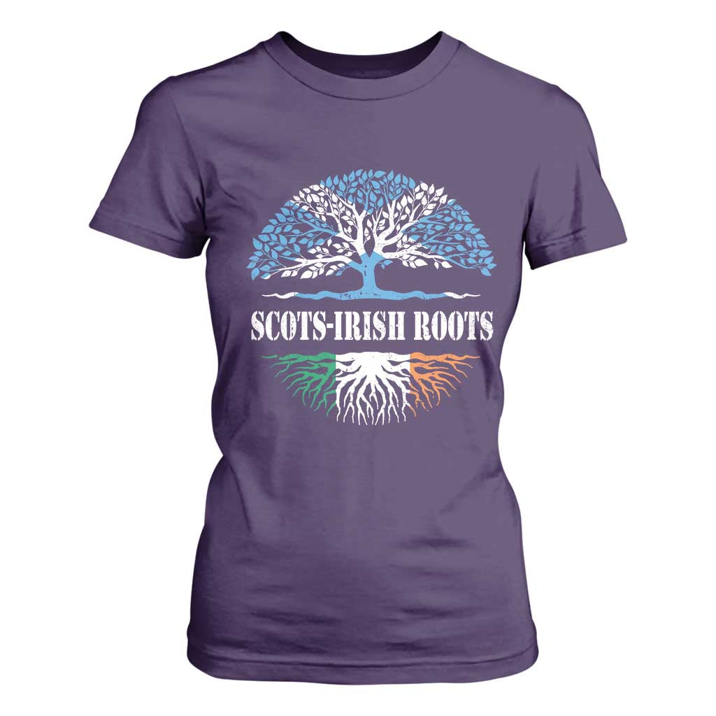 Scots-Irish Roots T Shirt For Women Ulster Scots Ireland Scotland TS09 Purple Print Your Wear