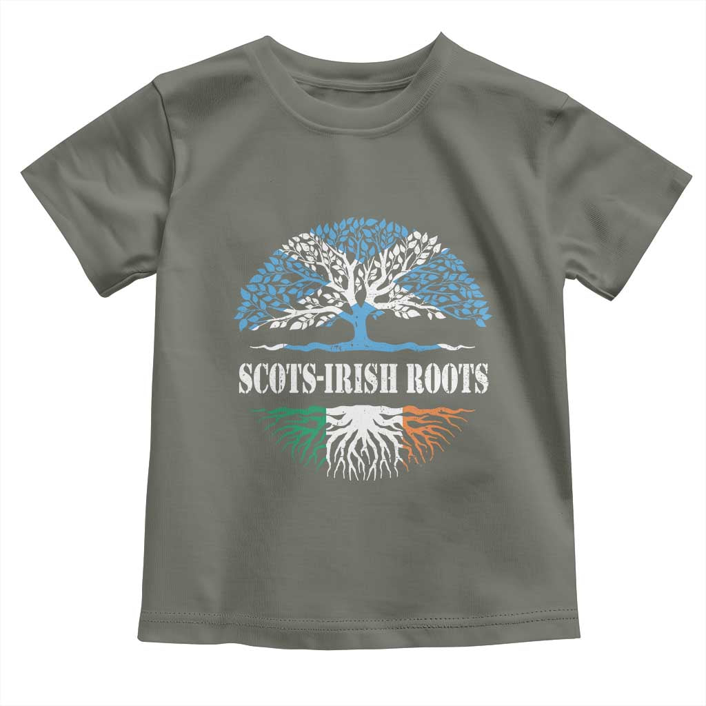 Scots-Irish Roots Toddler T Shirt Ulster Scots Ireland Scotland TS09 Military Green Print Your Wear