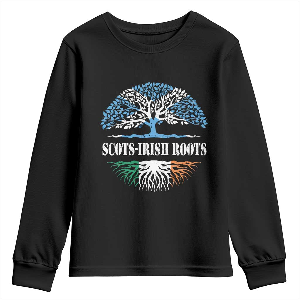 Scots-Irish Roots Youth Sweatshirt Ulster Scots Ireland Scotland TS09 Black Print Your Wear