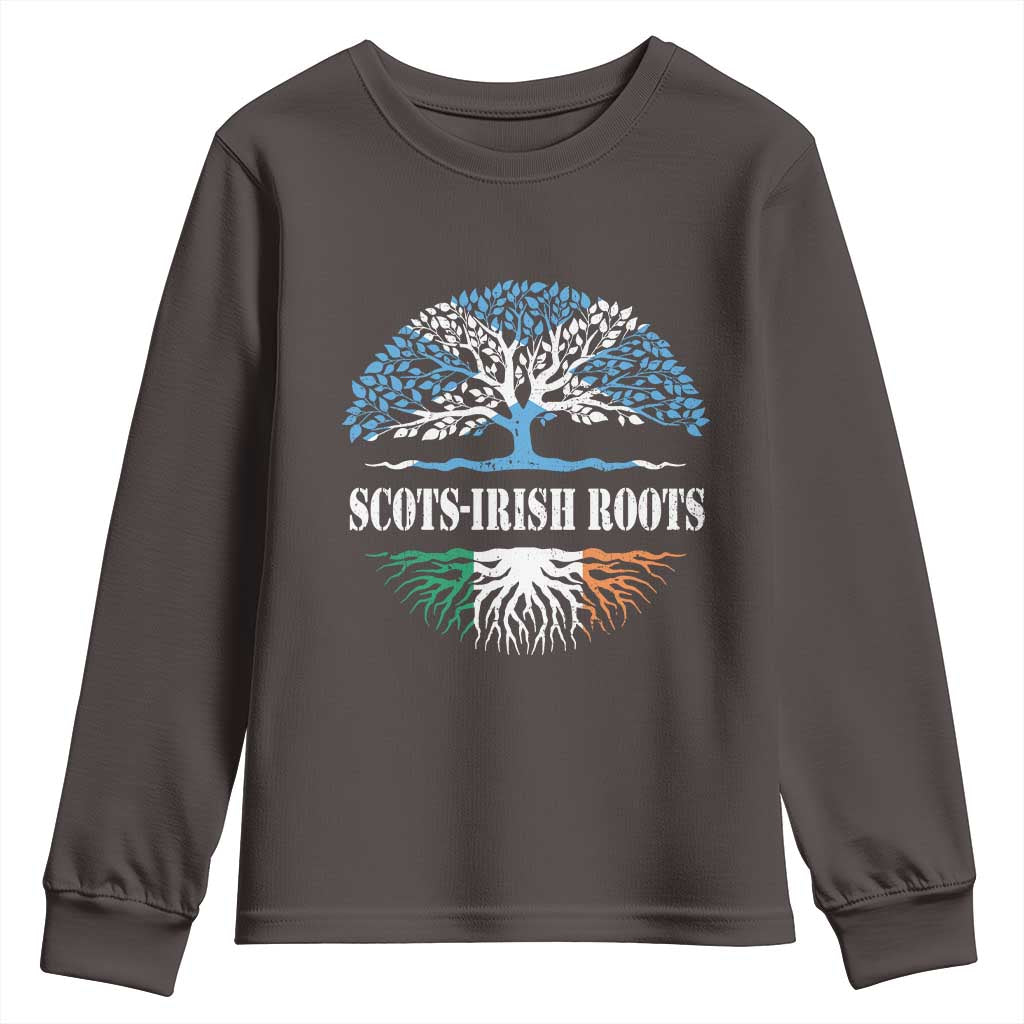 Scots-Irish Roots Youth Sweatshirt Ulster Scots Ireland Scotland TS09 Dark Chocolate Print Your Wear