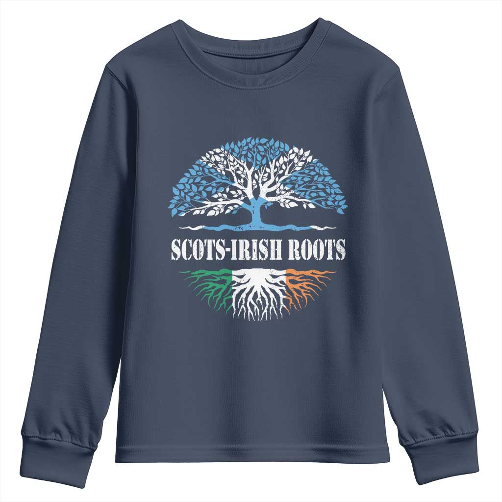 Scots-Irish Roots Youth Sweatshirt Ulster Scots Ireland Scotland TS09 Navy Print Your Wear