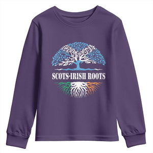 Scots-Irish Roots Youth Sweatshirt Ulster Scots Ireland Scotland TS09 Purple Print Your Wear