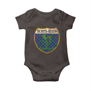 Scots-Irish Pride Baby Onesie Shamrock Ulster Scots Scotch Irish Shamrock Thistle TS09 Dark Chocolate Print Your Wear