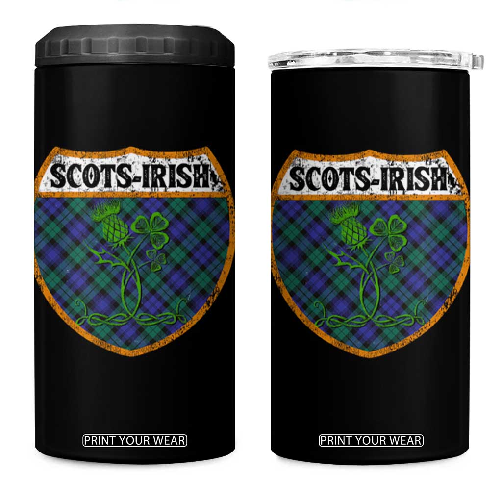 Scots-Irish Pride 4 in 1 Can Cooler Tumbler Shamrock Ulster Scots Scotch Irish Shamrock Thistle TS09 One Size: 16 oz Black Print Your Wear