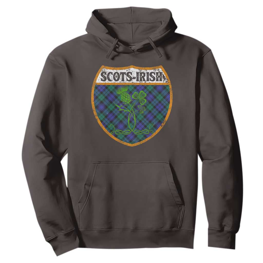 Scots-Irish Pride Hoodie Shamrock Ulster Scots Scotch Irish Shamrock Thistle TS09 Dark Chocolate Print Your Wear