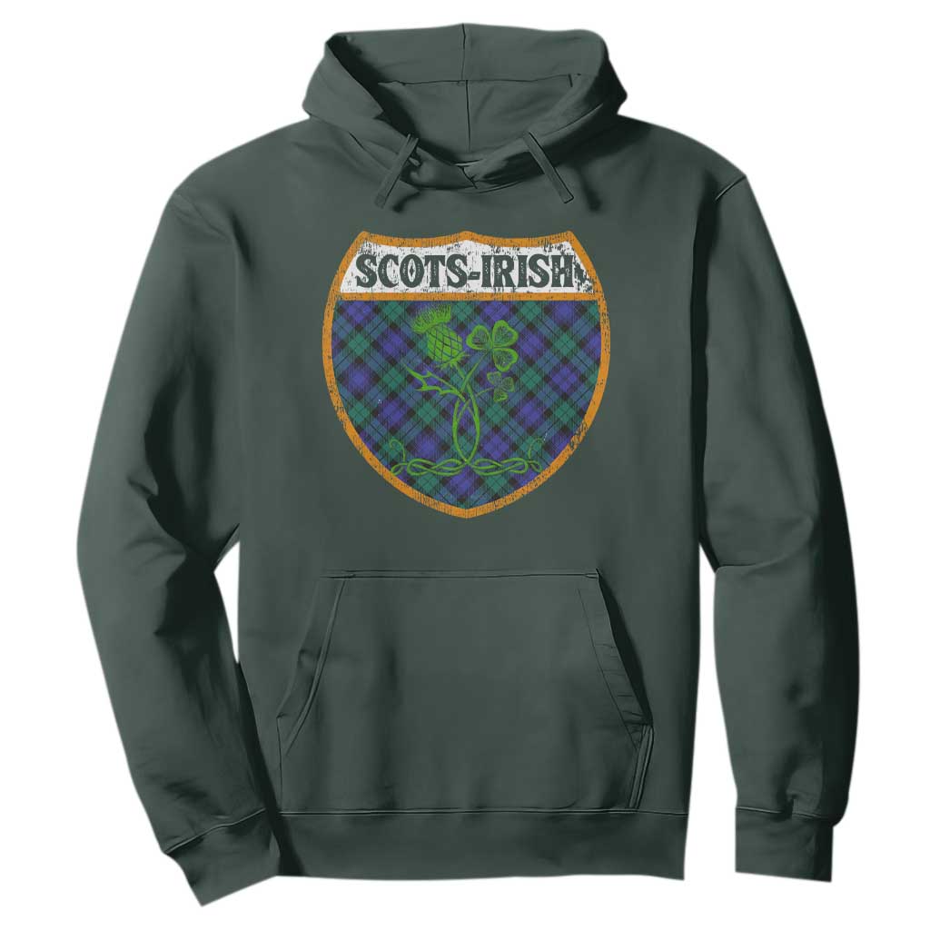 Scots-Irish Pride Hoodie Shamrock Ulster Scots Scotch Irish Shamrock Thistle TS09 Dark Forest Green Print Your Wear