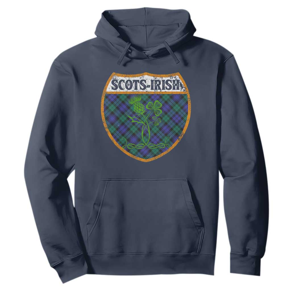 Scots-Irish Pride Hoodie Shamrock Ulster Scots Scotch Irish Shamrock Thistle TS09 Navy Print Your Wear