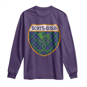 Scots-Irish Pride Long Sleeve Shirt Shamrock Ulster Scots Scotch Irish Shamrock Thistle TS09 Purple Print Your Wear