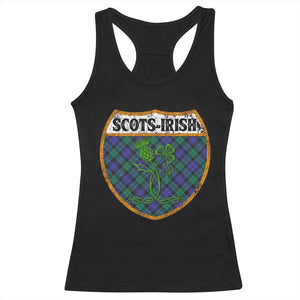 Scots-Irish Pride Racerback Tank Top Shamrock Ulster Scots Scotch Irish Shamrock Thistle TS09 Black Print Your Wear
