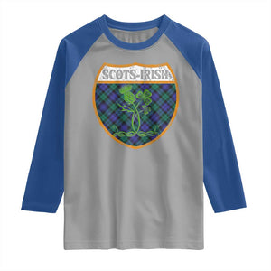 Scots-Irish Pride Raglan Shirt Shamrock Ulster Scots Scotch Irish Shamrock Thistle TS09 Sport Gray Royal Print Your Wear