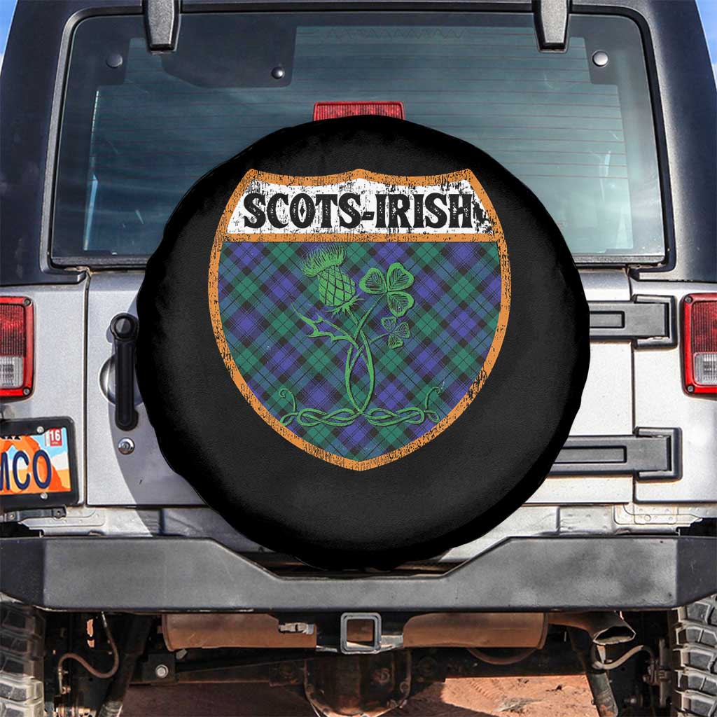 Scots-Irish Pride Spare Tire Cover Shamrock Ulster Scots Scotch Irish Shamrock Thistle TS09 No hole Black Print Your Wear