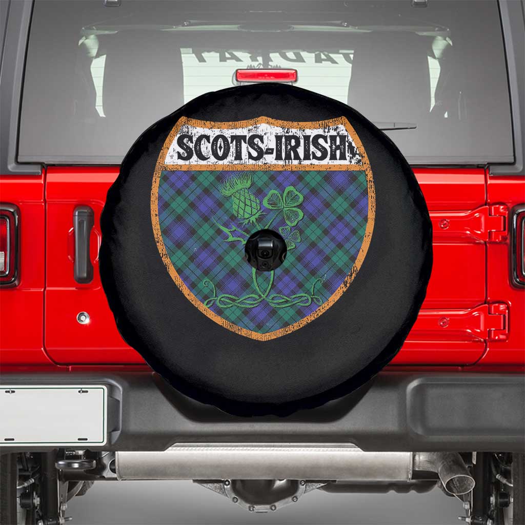 Scots-Irish Pride Spare Tire Cover Shamrock Ulster Scots Scotch Irish Shamrock Thistle TS09 Black Print Your Wear