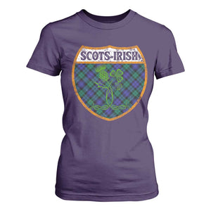 Scots-Irish Pride T Shirt For Women Shamrock Ulster Scots Scotch Irish Shamrock Thistle TS09 Purple Print Your Wear