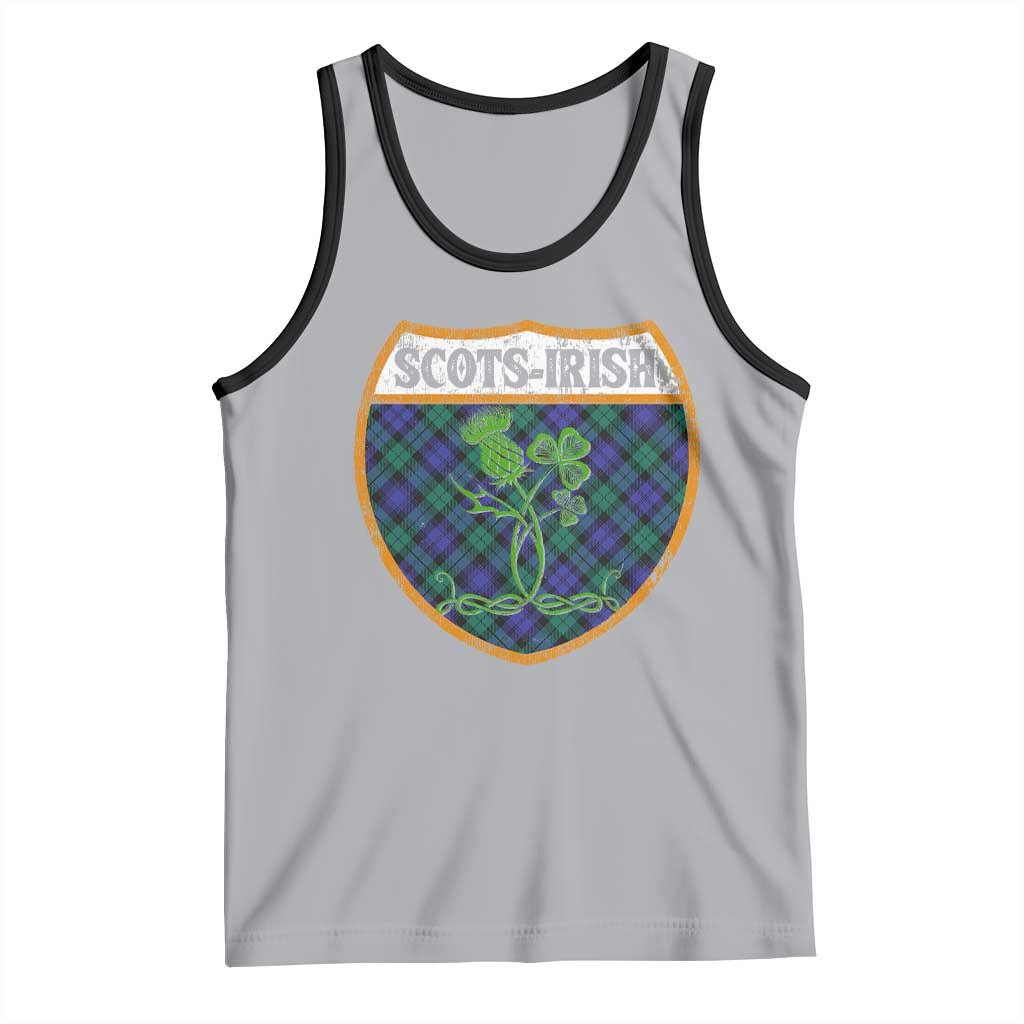 Scots-Irish Pride Tank Top Shamrock Ulster Scots Scotch Irish Shamrock Thistle TS09 Athletic Heather Black Print Your Wear
