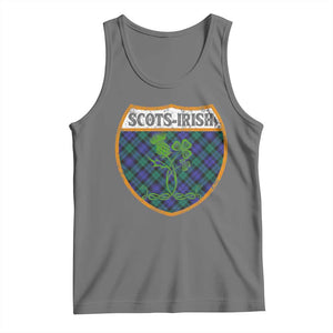 Scots-Irish Pride Tank Top Shamrock Ulster Scots Scotch Irish Shamrock Thistle TS09 Black Heather Print Your Wear