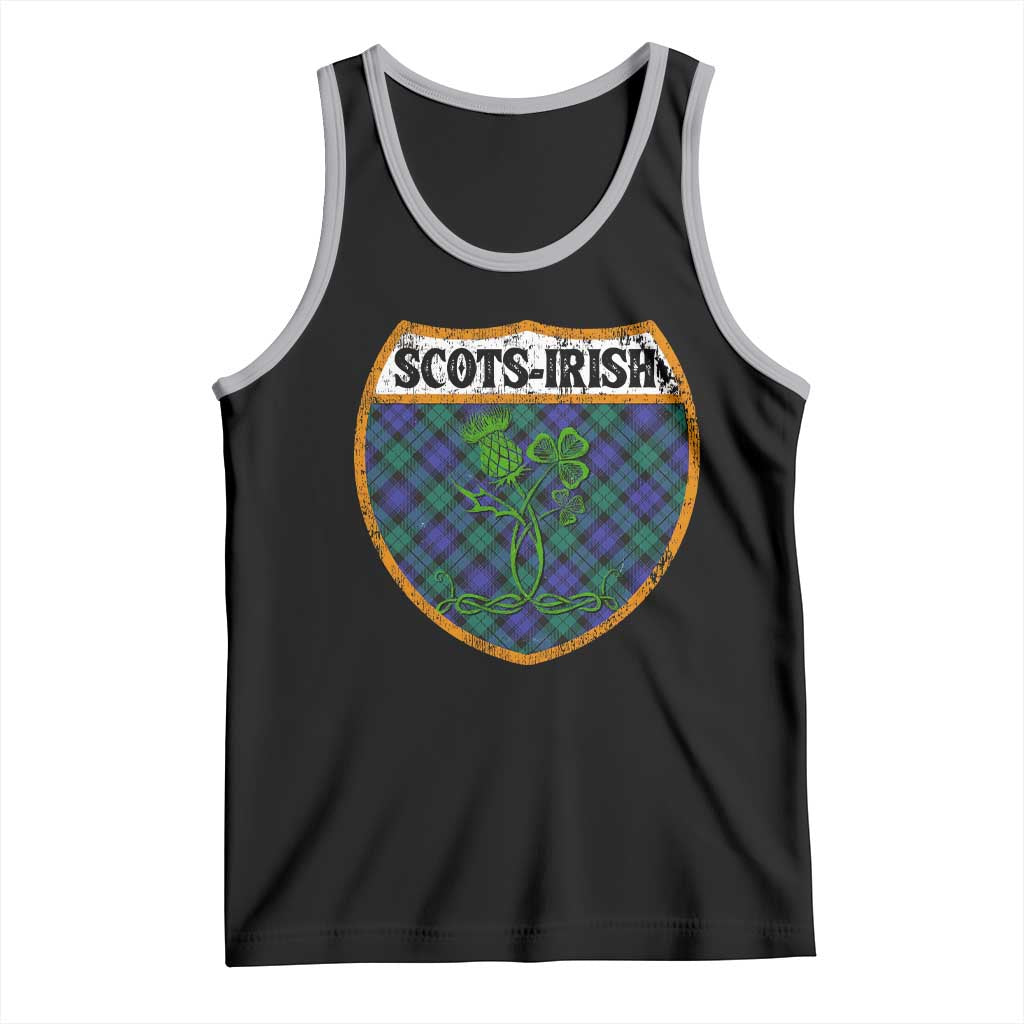 Scots-Irish Pride Tank Top Shamrock Ulster Scots Scotch Irish Shamrock Thistle TS09 Black Athletic Heather Print Your Wear