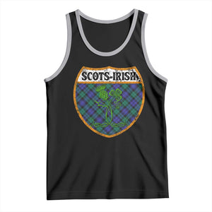 Scots-Irish Pride Tank Top Shamrock Ulster Scots Scotch Irish Shamrock Thistle TS09 Black Athletic Heather Print Your Wear