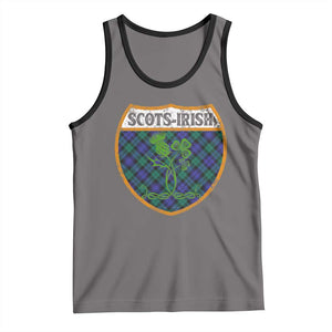 Scots-Irish Pride Tank Top Shamrock Ulster Scots Scotch Irish Shamrock Thistle TS09 Deep Heather Black Print Your Wear