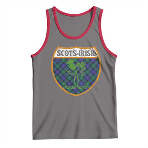 Scots-Irish Pride Tank Top Shamrock Ulster Scots Scotch Irish Shamrock Thistle TS09 Deep Heather Red Print Your Wear