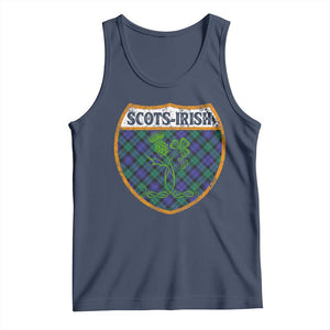 Scots-Irish Pride Tank Top Shamrock Ulster Scots Scotch Irish Shamrock Thistle TS09 Navy Print Your Wear
