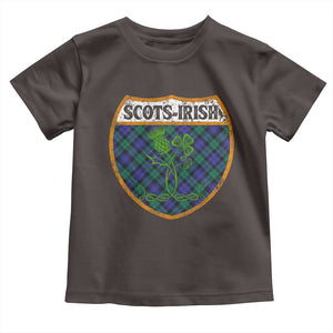 Scots-Irish Pride Toddler T Shirt Shamrock Ulster Scots Scotch Irish Shamrock Thistle TS09 Dark Chocolate Print Your Wear