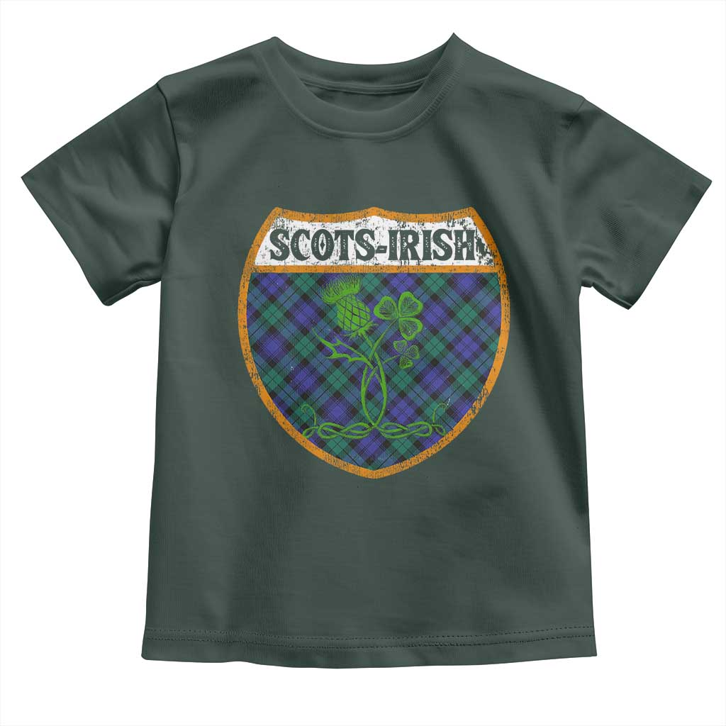 Scots-Irish Pride Toddler T Shirt Shamrock Ulster Scots Scotch Irish Shamrock Thistle TS09 Dark Forest Green Print Your Wear
