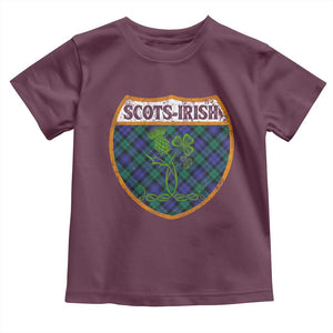 Scots-Irish Pride Toddler T Shirt Shamrock Ulster Scots Scotch Irish Shamrock Thistle TS09 Maroon Print Your Wear