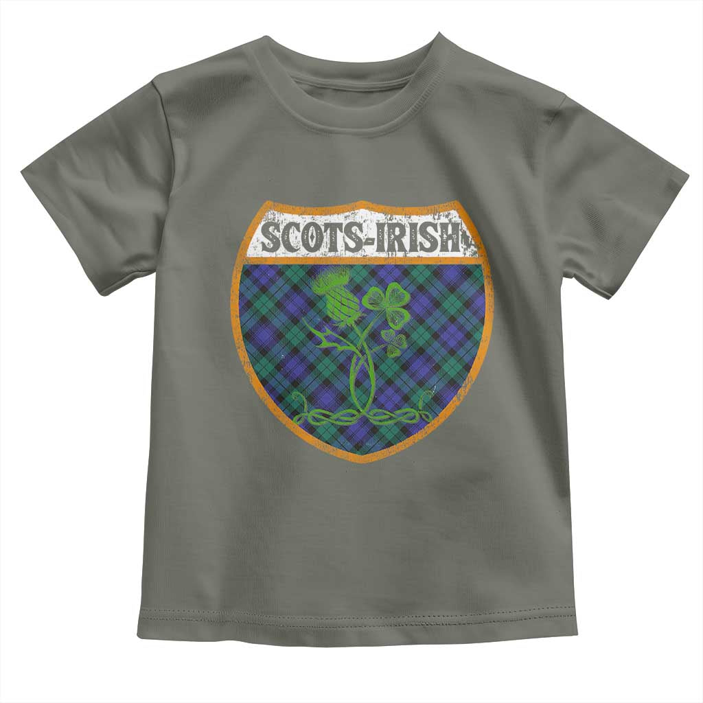 Scots-Irish Pride Toddler T Shirt Shamrock Ulster Scots Scotch Irish Shamrock Thistle TS09 Military Green Print Your Wear