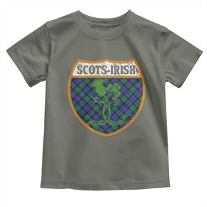 Scots-Irish Pride Toddler T Shirt Shamrock Ulster Scots Scotch Irish Shamrock Thistle TS09 Military Green Print Your Wear