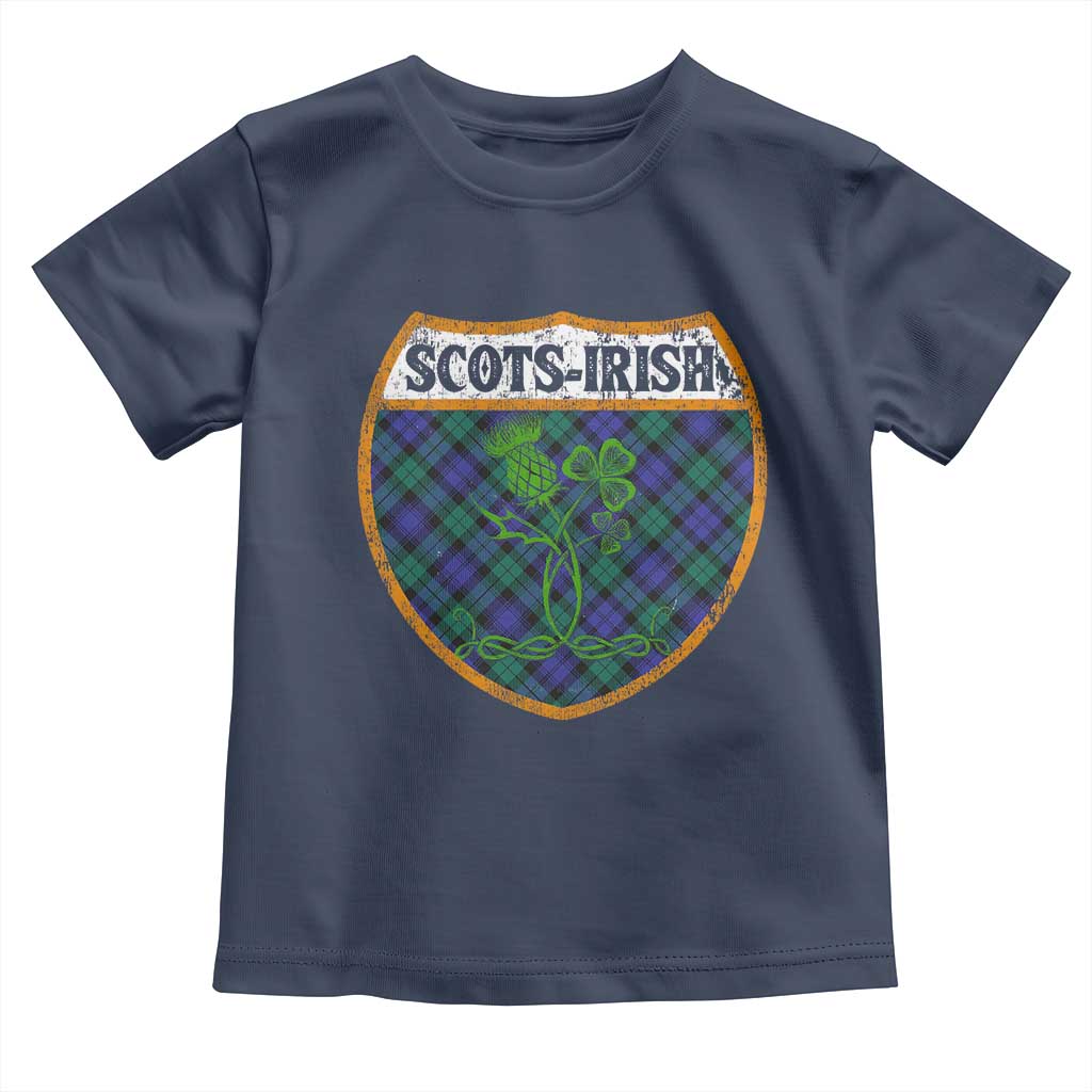 Scots-Irish Pride Toddler T Shirt Shamrock Ulster Scots Scotch Irish Shamrock Thistle TS09 Navy Print Your Wear