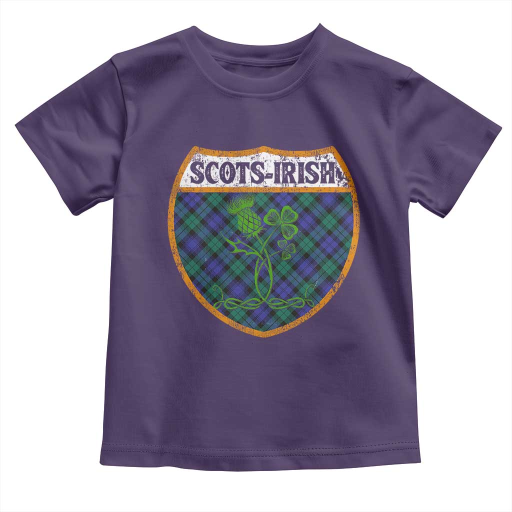 Scots-Irish Pride Toddler T Shirt Shamrock Ulster Scots Scotch Irish Shamrock Thistle TS09 Purple Print Your Wear