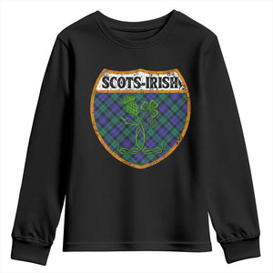 Scots-Irish Pride Youth Sweatshirt Shamrock Ulster Scots Scotch Irish Shamrock Thistle TS09 Black Print Your Wear